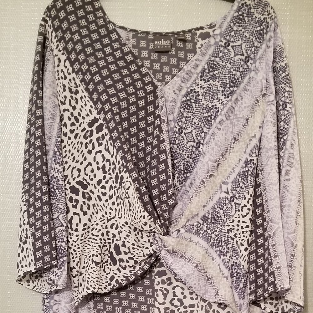 NY & Co Mixed print twist front Hi Low